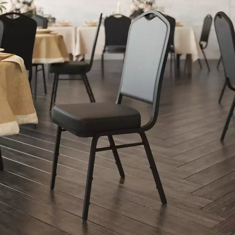 Crown Back Stacking Banquet Chair, 500 LBS Capacity, Upholstered, Commercial Grade
