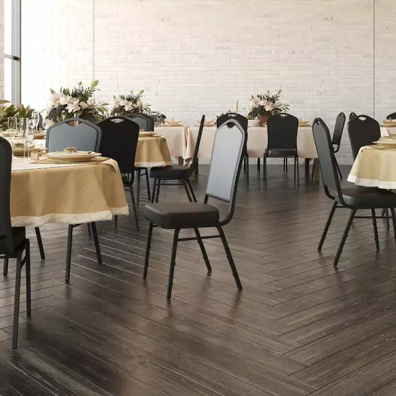 Crown Back Stacking Banquet Chair, 500 LBS Capacity, Upholstered, Commercial Grade