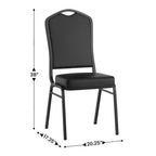 Crown Back Stacking Banquet Chair, 500 LBS Capacity, Upholstered, Commercial Grade