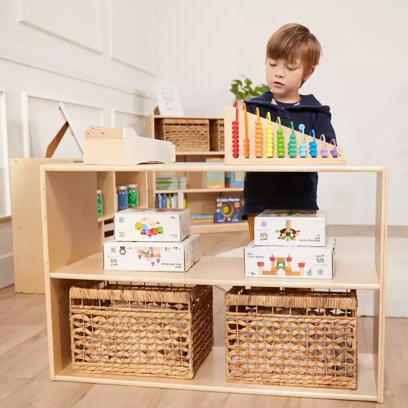 2-Shelf Double-Sided Storage Cabinet, 24", Birch Plywood, Classroom & Playroom Organizer