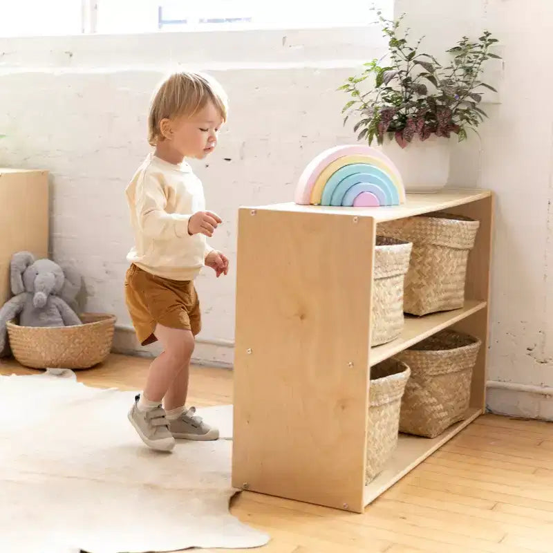 2-Shelf Double-Sided Storage Cabinet, 24", Birch Plywood, Classroom & Playroom Organizer