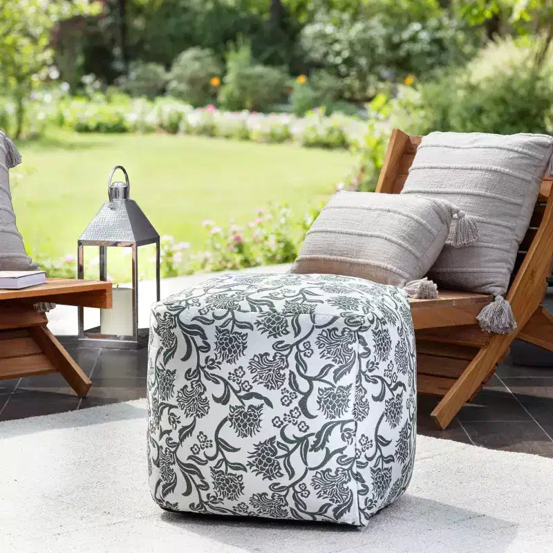 Indoor/Outdoor Square Pouf, Handmade, Fair Trade Certified, 19" Polypropylene Fill