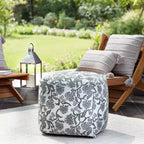 Indoor/Outdoor Square Pouf, Handmade, Fair Trade Certified, 19" Polypropylene Fill