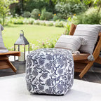 Indoor/Outdoor Square Pouf, Handmade, Fair Trade Certified, 19" Polypropylene Fill
