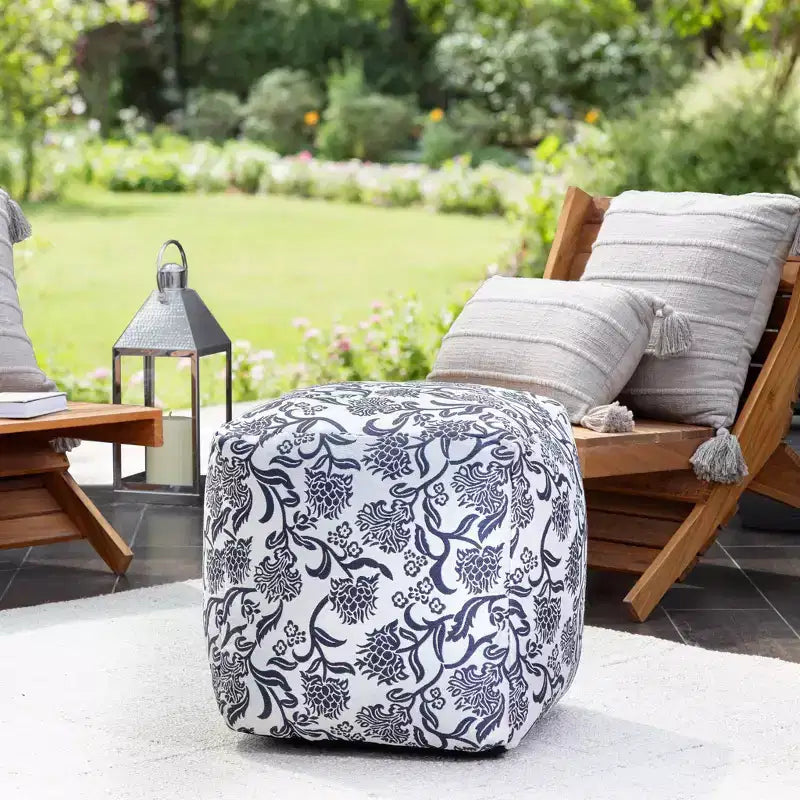Indoor/Outdoor Square Pouf, Handmade, Fair Trade Certified, 19" Polypropylene Fill