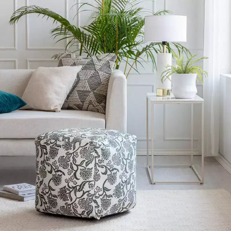 Indoor/Outdoor Square Pouf, Handmade, Fair Trade Certified, 19" Polypropylene Fill